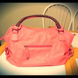 Salmon Colored PU Leather Bag