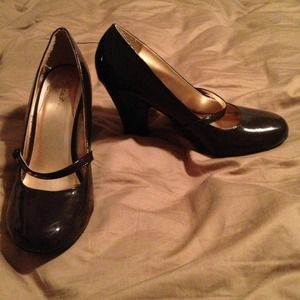 Brown Mary Jane style heels