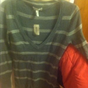 Aeropostale Dark and Light Grey Striped Sweater
