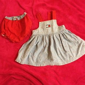Tommy Hilfiger baby whale dress denim 12-18 mo
