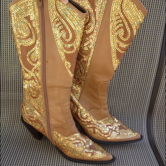 Helen's Heart sequence light brown western boots 7