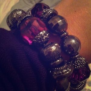 Purple & Silver Bracelets