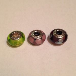 3 Pandora Murano Glass Beads RESERVED @mhumph1102
