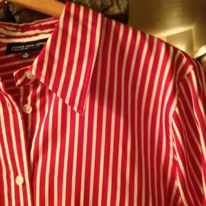 NWT red and white striped shirt.