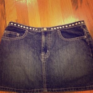 Ralph Lauren studded waisted denim mini.