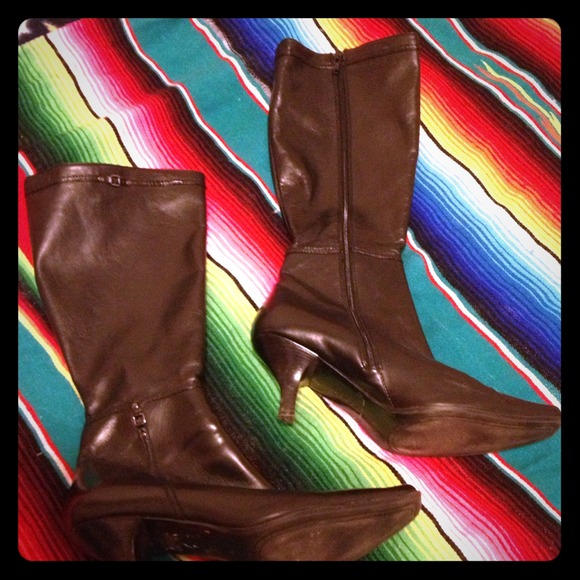 Black leather boots