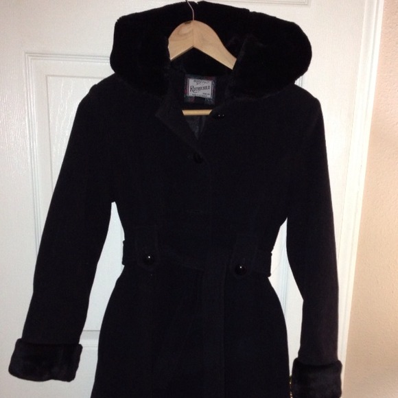 rothschild Outerwear - GIRLS sz 16 ... 3/4 length black wool coat ON HOLD