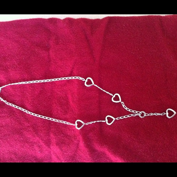 Heart chain necklace 10K white gold