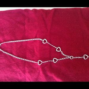 Heart chain necklace 10K white gold