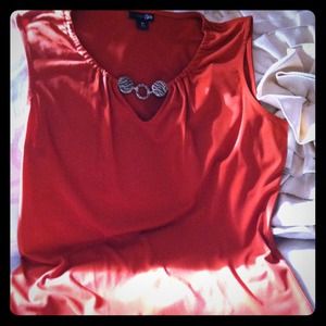 Sleeveless deep orange top