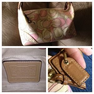 REAL pink & tan Coach purse/handbag