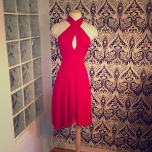 Red American apparel halter dress