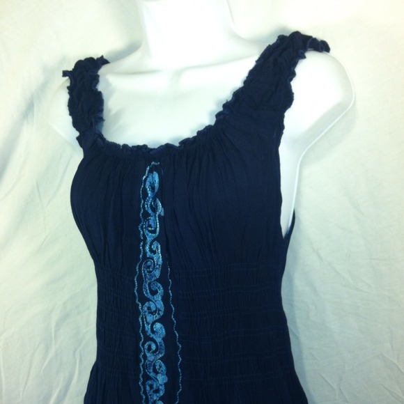 Royal blue cotton ruffled dress