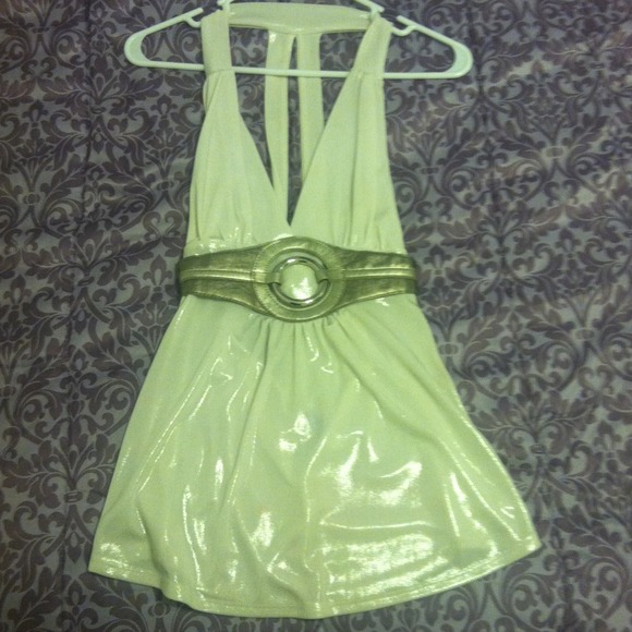 Shinny top with sexy back