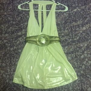 Shinny top with sexy back