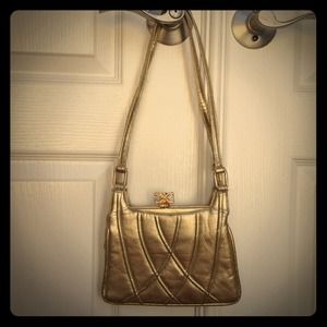 💢1960's Vintage Lou Taylor Miami Gold Bag