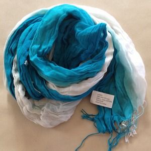 Blue and white scarf