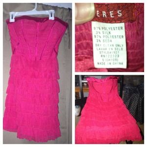Hot Pink Strapless Mini Dress OBO