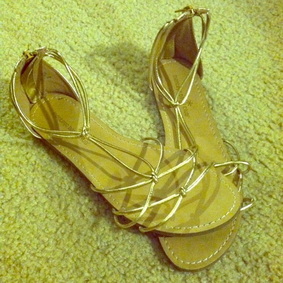 Gold gladiator sandals