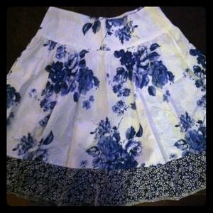 White with blue floral skirt by rue 21