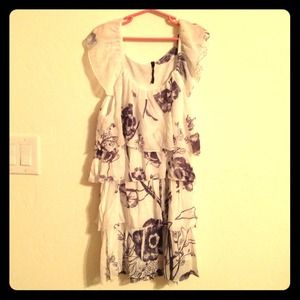 Black and white shirt/short dress