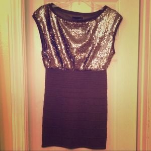 Sequin Mini Dress Charcoal Size Small
