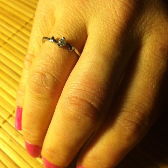 NEW dainty ring, with cubic zirconia stones