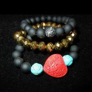 Match w/ your partner! Matte beads perfect for him