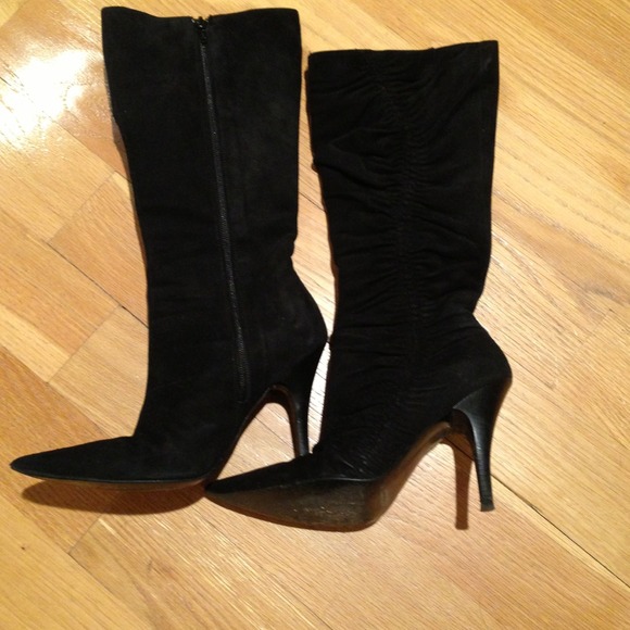 Black suede boots