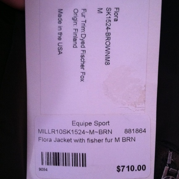 Brand New!! Brown M.Miller FOX fur trimmed jacket - Picture 4 of 4