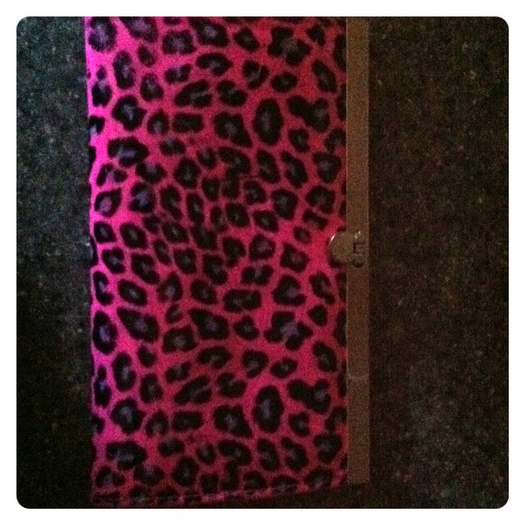 Pink with purple leopard print wallet