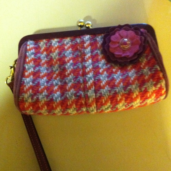 Coach tweed wristlet
