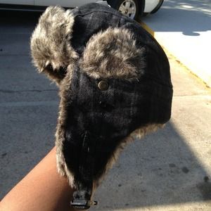 Accessories - Fur lined Blk/Gray Plaid Winter Hat(1 Sz fits all) Accessories - Fur lined Blk/Gray Plaid Winter Hat(1 Sz fits all)