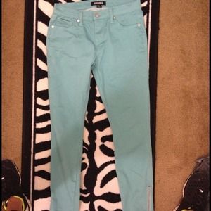 Turqouise skinny jeans!