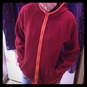 Blood red polyester jacket