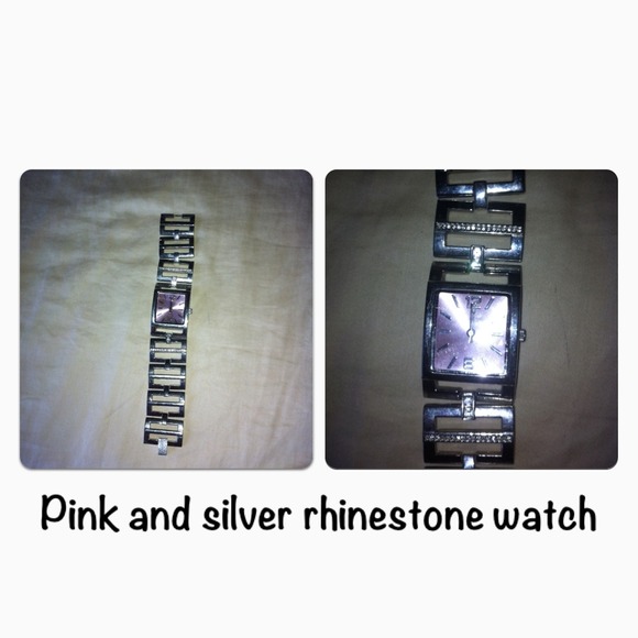 Pink & silver rhinestone watch & apt.9 sweater