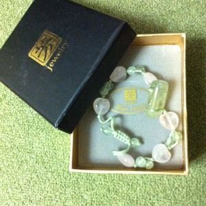 Real pink/green crystal bracelet.