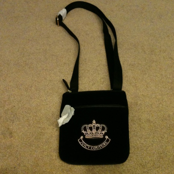 JUICY COUTURE black soft cross over body bag - Picture 1 of 2