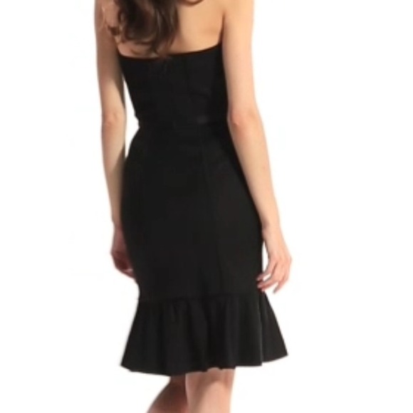 FLOUNCED STRETCH FAILLE DRESS - Picture 2 of 3