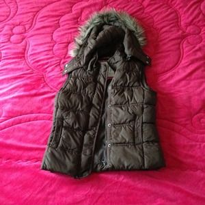 Brown puffy vest