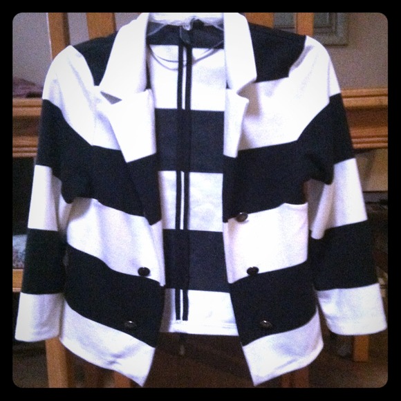 Black and white blazer
