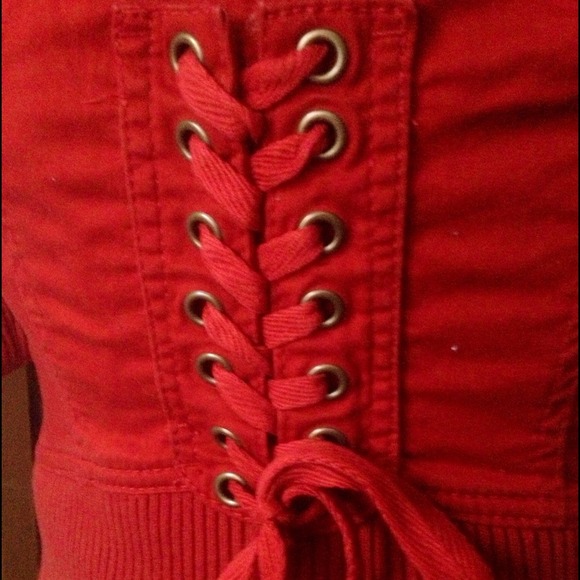 ✨XOXO fitted burnt orange cropped sleeve jacket.✨ - Picture 4 of 4