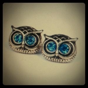 Jewelry - Vintage goldtone OWL Rhinestone Earrings NEW Jewelry - Vintage goldtone OWL Rhinestone Earrings NEW