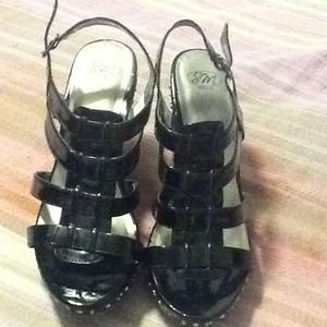 Cute Black Wedge Shoes