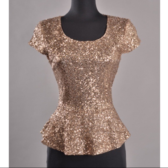 Sequin Peplum Top