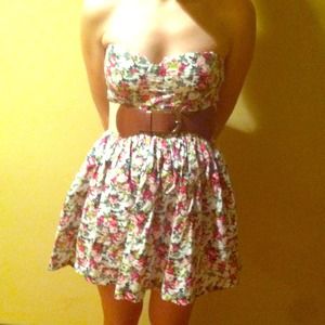 Strapless floral dress