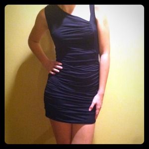 Asymmetrical Dark Blue Dress