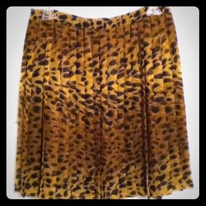 Pleated leopard large skirt