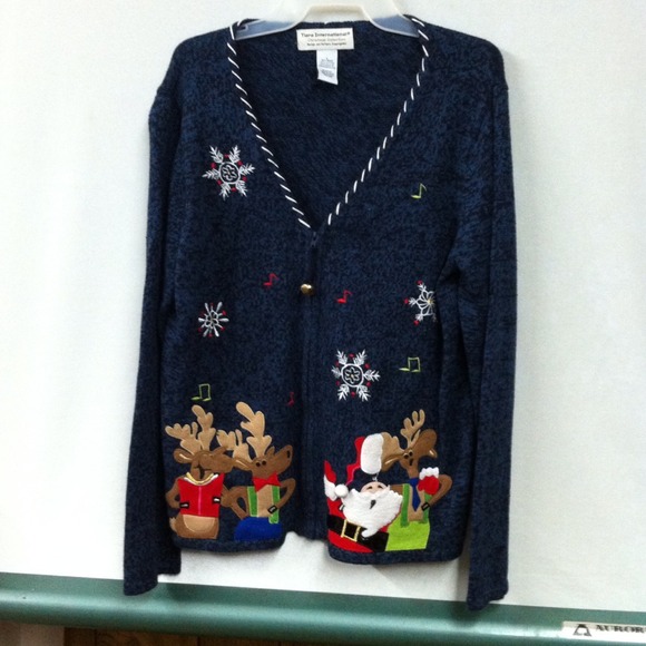 Whimsical Appliquéd Christmas Sweater