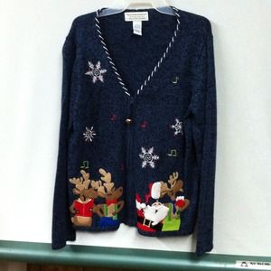 Whimsical Appliquéd Christmas Sweater
